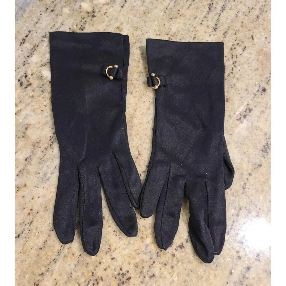 Vintage Size M Black Nylon Stretch Formal 9.5